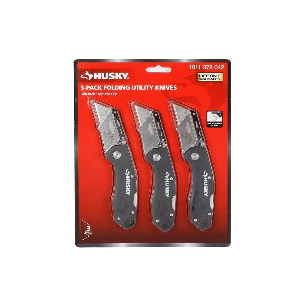 HUSKY 3-PACK FOLDING LOCK-BACK Utility Knife 12 HUSKY 3-PACK FOLDING LOCK-BACK Utility Knife - Image 12