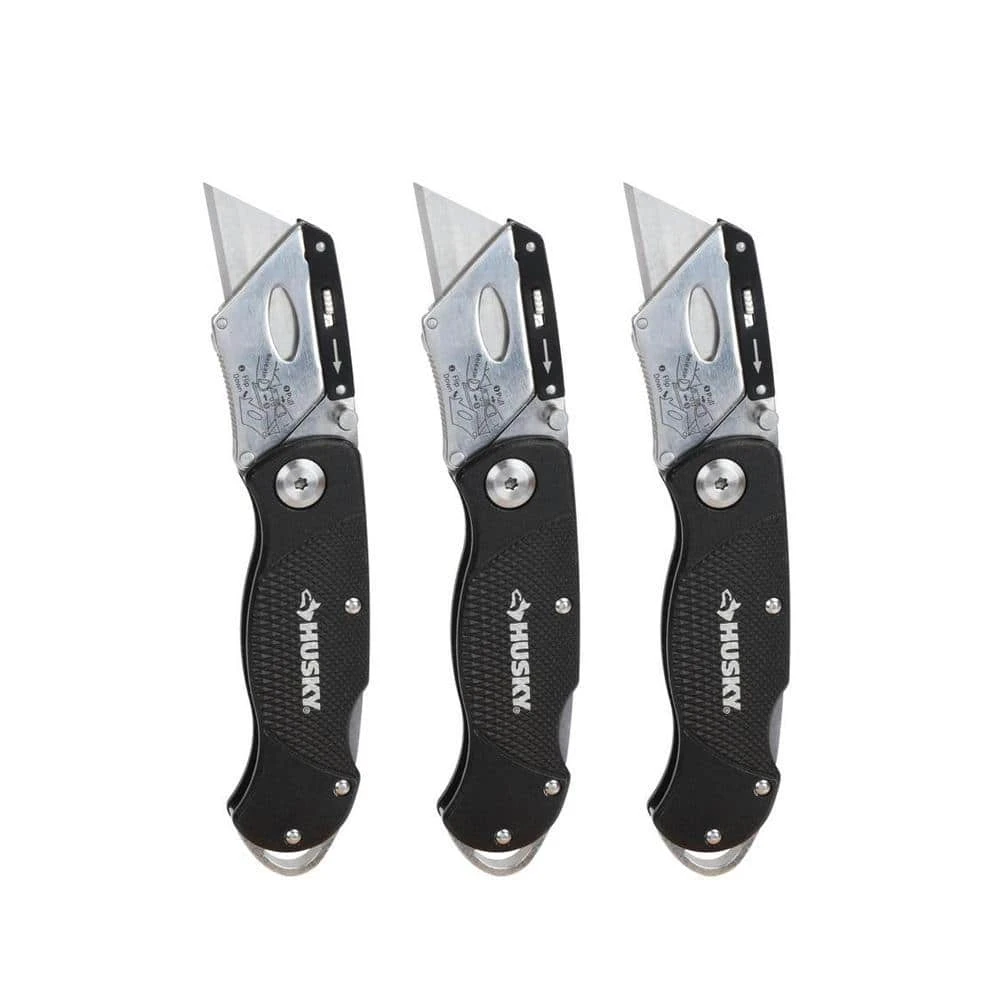Husky Folding Lock-Back Utility Knife (3-Pack) 1 Husky Folding Lock-Back Utility Knife (3-Pack)