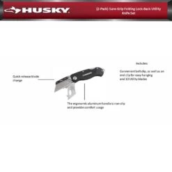 Husky Sure-Grip Folding Lock-Back Utility Knife Set (2-Piece) -Husky Shop husky knife sets 99770 c3 1000