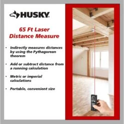 Husky 65 Ft. Laser Distance Measure -Husky Shop husky laser distance measurer 90961 a0 1000