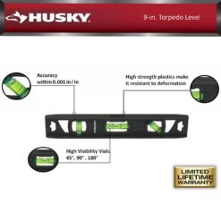 Husky Poly 24 In. I-Beam Level And 9 In. Torpedo Level (2-Pack) -Husky Shop husky levels 00077 40 1000