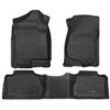 Front & 2nd Seat Floor Liners Fits 07-13 Silverado/Sierra Extended -Husky Shop husky liners floor mats 98211 64 1000