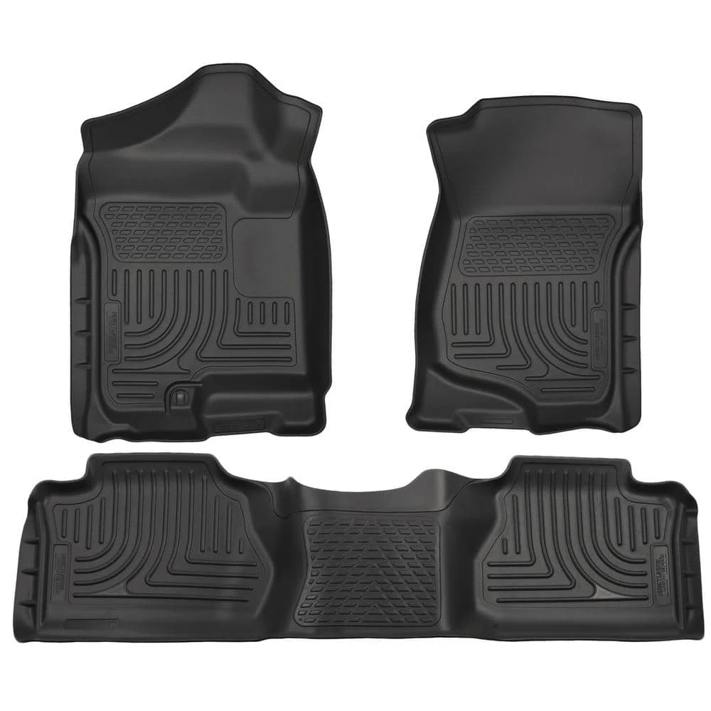 Front & 2nd Seat Floor Liners Fits 07-13 Silverado/Sierra Extended 1 Front & 2nd Seat Floor Liners Fits 07-13 Silverado/Sierra Extended