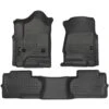 Front & 2nd Seat Floor Liners Fits 14-18 Silverado/Sierra Double 7 Front & 2nd Seat Floor Liners Fits 14-18 Silverado/Sierra Double -Husky Shop husky liners floor mats 98241 64 1000