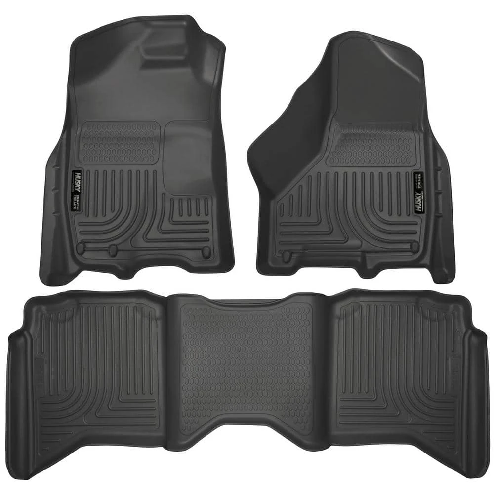 Front & 2nd Seat Floor Liners Fits 09-18 Ram 1500 Crew Cab 1 Front & 2nd Seat Floor Liners Fits 09-18 Ram 1500 Crew Cab