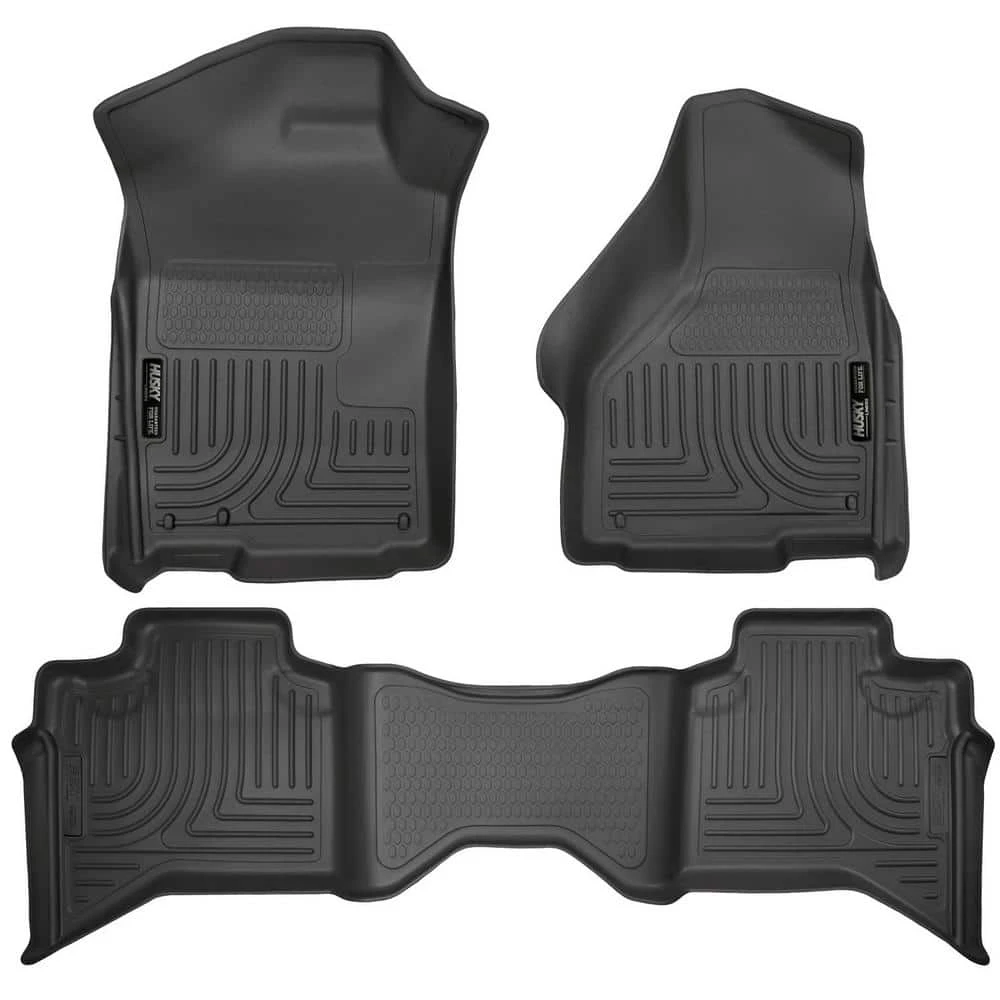 Front & 2nd Seat Floor Liners Fits 09-18 Ram 1500 Quad Cab 1 Front & 2nd Seat Floor Liners Fits 09-18 Ram 1500 Quad Cab