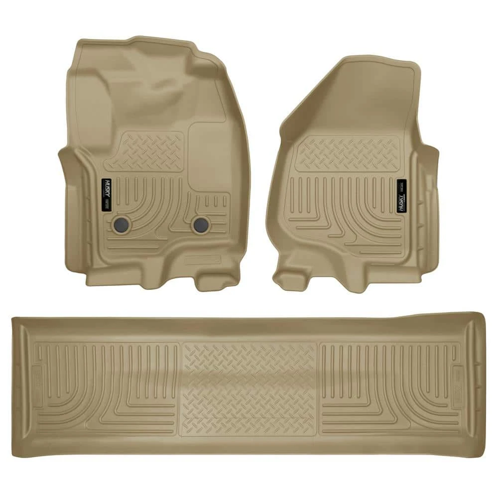 Front & 2nd Seat Floor Liners Fits 12-16 F250 Crew With Foot Rest 1 Front & 2nd Seat Floor Liners Fits 12-16 F250 Crew With Foot Rest