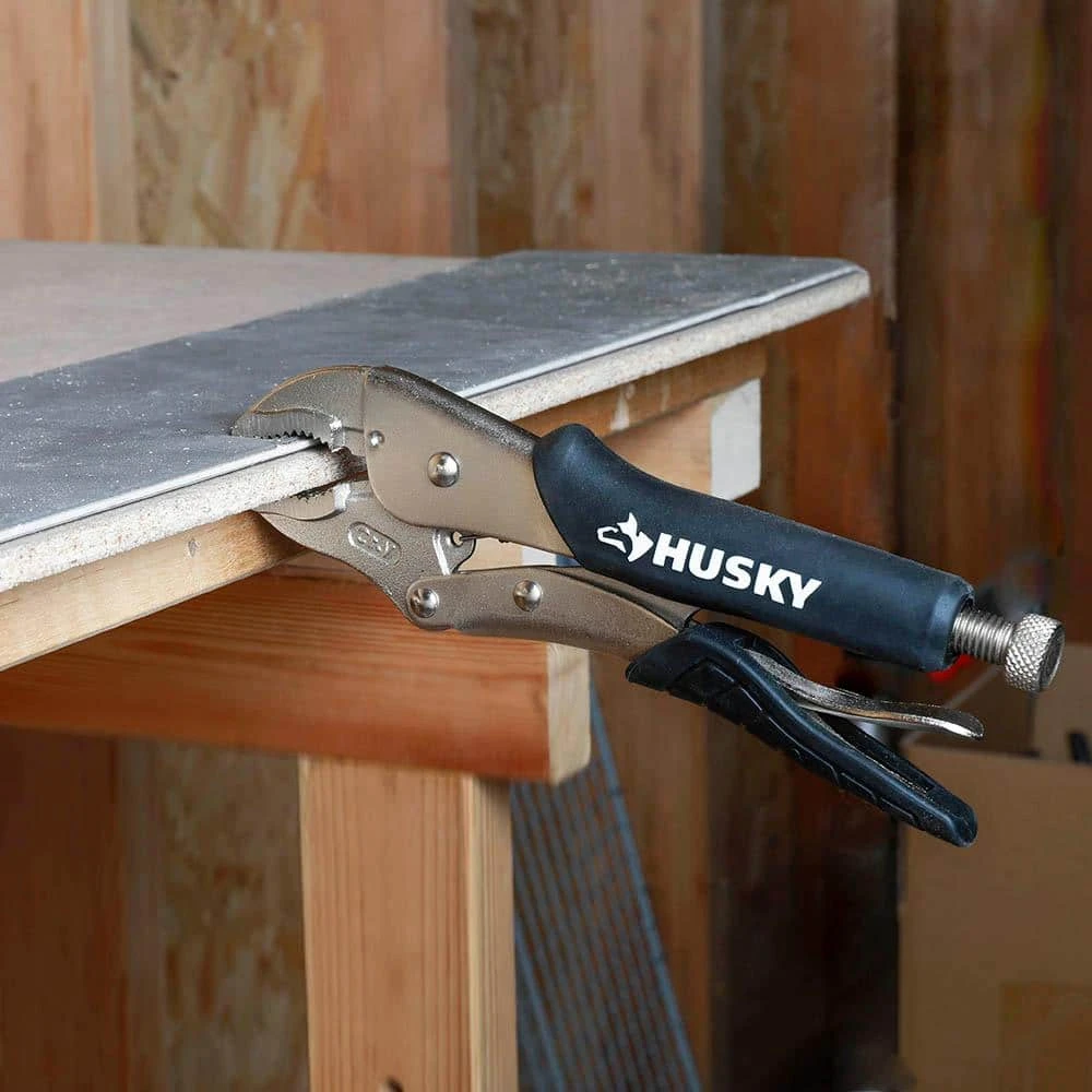 Husky 7 In. Curved Jaw Locking Pliers With Rubber Grip 9 Husky 7 In. Curved Jaw Locking Pliers With Rubber Grip - Image 9