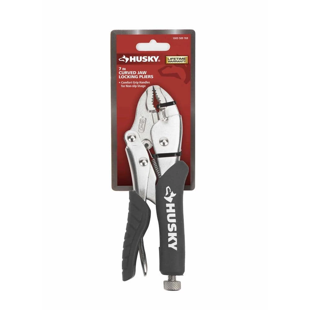 Husky 7 In. Curved Jaw Locking Pliers With Rubber Grip 7 Husky 7 In. Curved Jaw Locking Pliers With Rubber Grip - Image 7