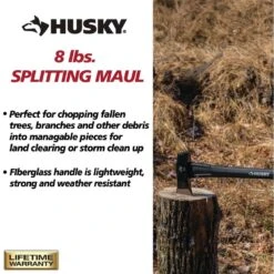 Husky 8 Lbs. Splitting Maul Guarded With 36 In. Fiberglass Handle -Husky Shop husky mauls 35298 1d 1000