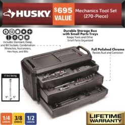 Husky Mechanics Tool Set (270-Piece) -Husky Shop husky mechanics tool sets h270mtsq223 40 1000