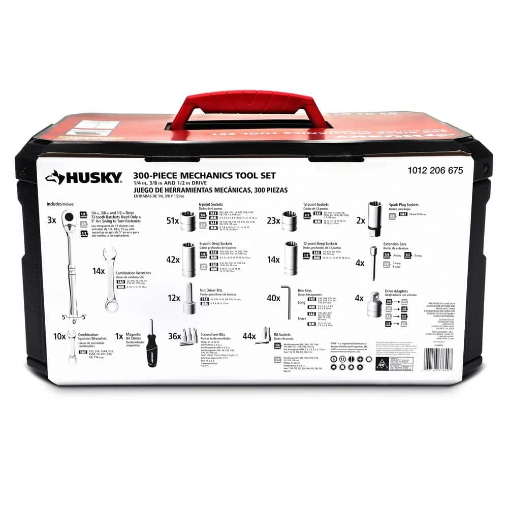Husky 1/4 In., 3/8 In. And 1/2 In. Drive Mechanics Tool Set (300-Piece) 11 Husky 1/4 In., 3/8 In. And 1/2 In. Drive Mechanics Tool Set (300-Piece) - Image 11