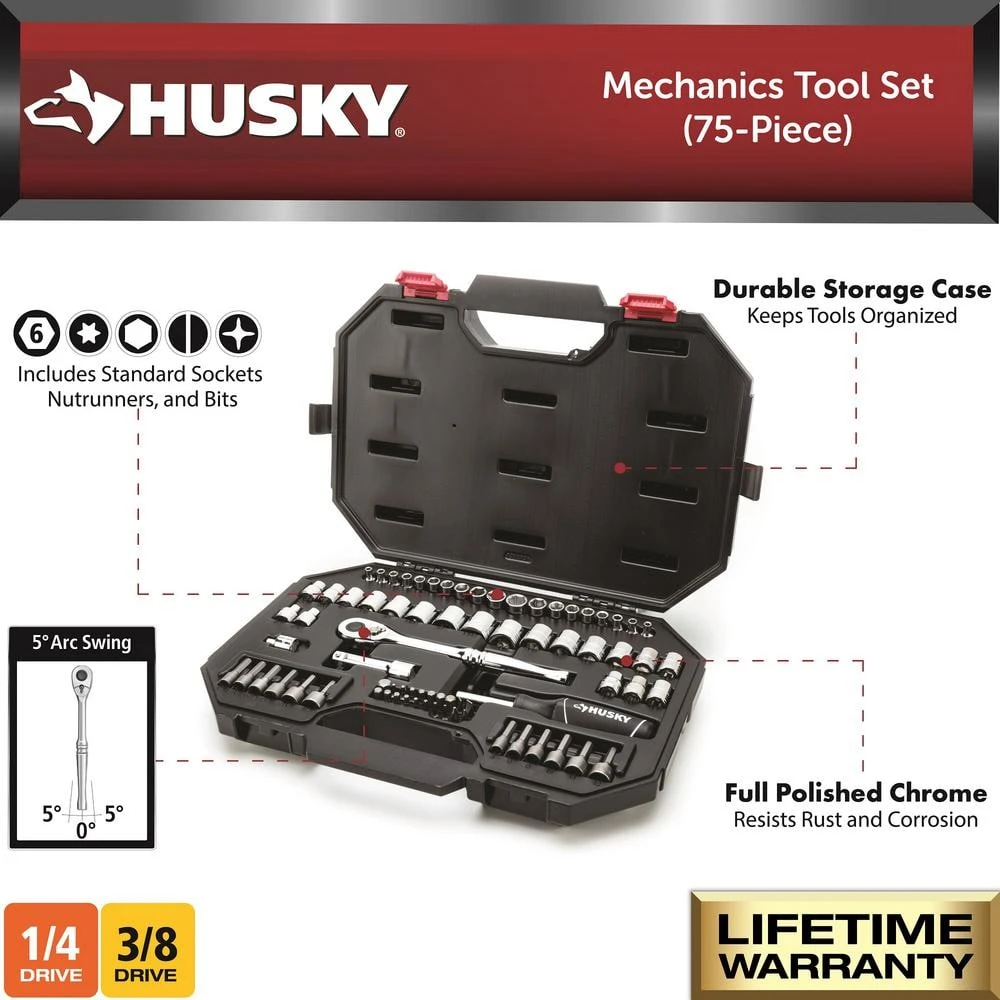 Husky Mechanics Tool Set (75-Piece) 3 Husky Mechanics Tool Set (75-Piece) - Image 3