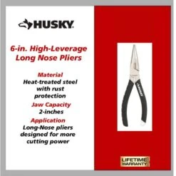 Husky 6 In. H Leverage Long Nose Pliers -Husky Shop husky needle nose 90947 a0 1000