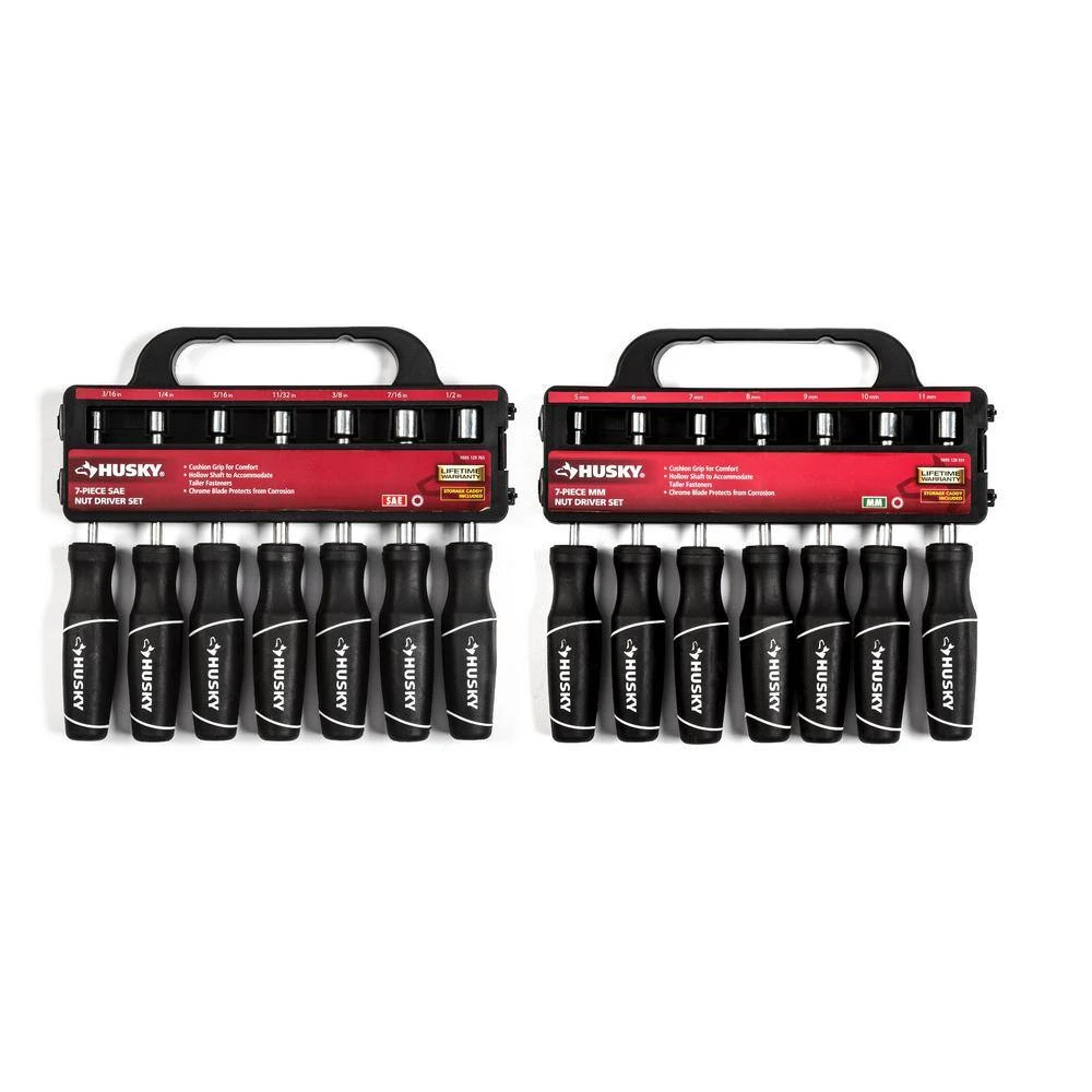Husky SAE/Metric Cushion Grip Nut Driver Set (14-Piece) 2 Husky SAE/Metric Cushion Grip Nut Driver Set (14-Piece) - Image 2