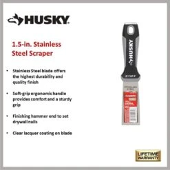 Husky 1.5 In. Scraper With Stainless Steel Blade 13 Husky 1.5 In. Scraper With Stainless Steel Blade -Husky Shop husky paint scrapers 90982 66 1000