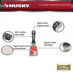 Husky 3 In. Scraper With Stainless Steel Blade -Husky Shop husky paint scrapers 90984 77 1000