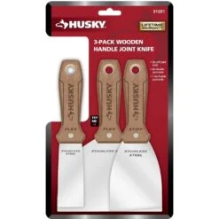 Husky 3-Pack Wooden Handle Putty Knife And Scraper Set With Stainless Steel Blade -Husky Shop husky paint scrapers 91691 44 1000