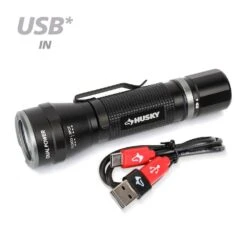 Husky 500-Lumens Dual Power Focusing Aluminum Flashlight -Husky Shop husky pen lights 91309 77 1000
