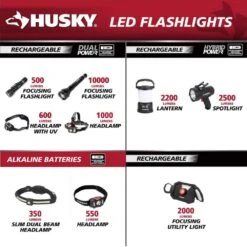 Husky 600-Lumen Compact Rechargeable Inspection Light -Husky Shop husky pen lights 91399 76 1000