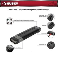 Husky 600-Lumen Compact Rechargeable Inspection Light -Husky Shop husky pen lights 91399 fa 1000