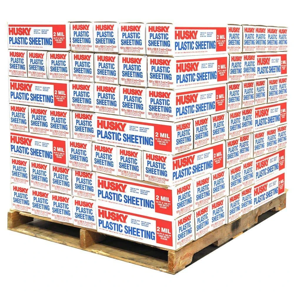 Husky 10 Ft. X 100 Ft. Clear 2 Mil Plastic Sheeting (Pallet Of 126 Rolls) 5 Husky 10 Ft. X 100 Ft. Clear 2 Mil Plastic Sheeting (Pallet Of 126 Rolls) - Image 5