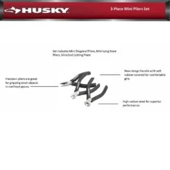 Husky Mini Pliers Set (3-Piece) 17 Husky Mini Pliers Set (3-Piece) -Husky Shop husky plier sets 90149 fa 1000