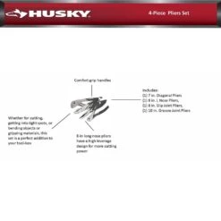 Husky Pliers Set (4-Piece) -Husky Shop husky plier sets 90153 fa 1000