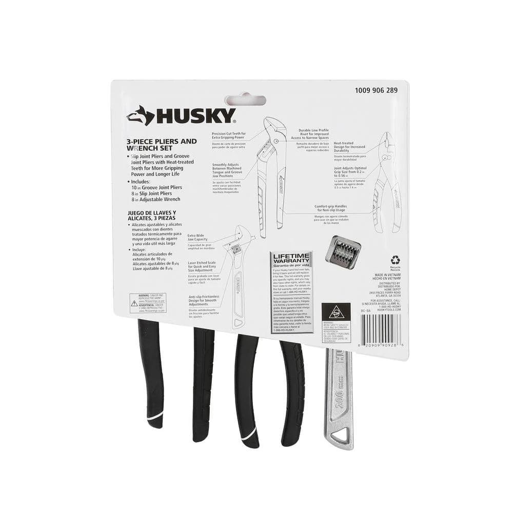 Husky 3-Piece Pliers And Wrench Set 7 Husky 3-Piece Pliers And Wrench Set - Image 7