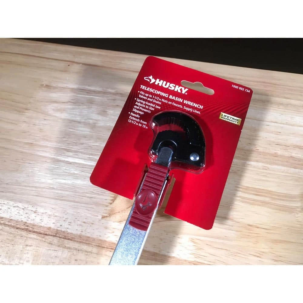 Husky 1‑1/2 In. Quick‑Release Telescoping Basin Wrench – Adjustable Plumbing Tool For Faucet And Valve Nuts 9 Husky 1‑1/2 In. Quick‑Release Telescoping Basin Wrench – Adjustable Plumbing Tool For Faucet And Valve Nuts - Image 9