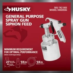Husky Siphon Feed General Purpose Spray Gun -Husky Shop husky pneumatic paint sprayers h4920ssg 66 1000
