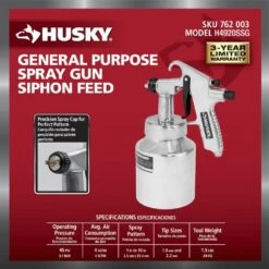 Husky Siphon Feed General Purpose Spray Gun -Husky Shop husky pneumatic paint sprayers h4920ssg a0 1000