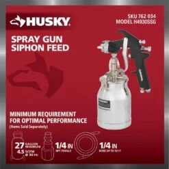 Husky Siphon Feed Spray Gun 11 Husky Siphon Feed Spray Gun -Husky Shop husky pneumatic paint sprayers h4930ssg 66 1000