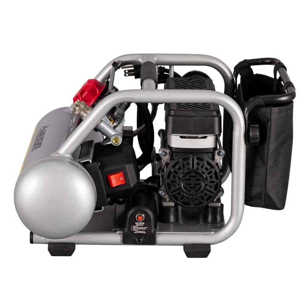 Husky 1 Gal. 135 PSI Portable Electric Oil-Free Quiet Jobsite Air Compressor With Dual Pressure Gauges And 1-Quick Coupler 2 Husky 1 Gal. 135 PSI Portable Electric Oil-Free Quiet Jobsite Air Compressor With Dual Pressure Gauges And 1-Quick Coupler - Image 2