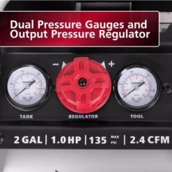 Husky 2 Gal. 135 PSI Portable Electric Oil-Free Quiet Jobsite Air Compressor With Dual Pressure Gauges And 1-Quick Coupler -Husky Shop husky portable air compressors 3300241a 44 1000
