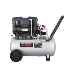 Husky 10 Gal. 175 PSI Electric Oil-Free Quiet Auto/Workshop Hotdog Air Compressor With Dual Gauges And 1-Quick Coupler -Husky Shop husky portable air compressors 3301042 40 1000