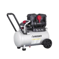 Husky 10 Gal. 175 PSI Electric Oil-Free Quiet Auto/Workshop Hotdog Air Compressor With Dual Gauges And 1-Quick Coupler