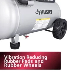 Husky 10 Gal. 175 PSI Electric Oil-Free Quiet Auto/Workshop Hotdog Air Compressor With Dual Gauges And 1-Quick Coupler -Husky Shop husky portable air compressors 3301042 76 1000