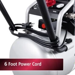 Husky 10 Gal. 175 PSI Electric Oil-Free Quiet Auto/Workshop Hotdog Air Compressor With Dual Gauges And 1-Quick Coupler -Husky Shop husky portable air compressors 3301042 d4 1000