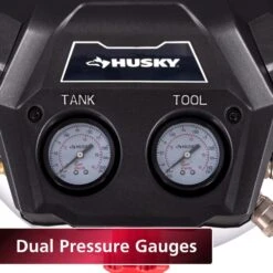 Husky 6 Gal. 150 PSI Portable Electric Oil-Free Quiet Jobsite Pancake Air Compressor With Aluminum Tank And 2-Quick Couplers -Husky Shop husky portable air compressors 3310643 44 1000