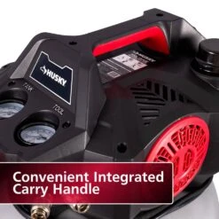 Husky 6 Gal. 150 PSI Portable Electric Oil-Free Quiet Jobsite Pancake Air Compressor With Aluminum Tank And 2-Quick Couplers -Husky Shop husky portable air compressors 3310643 4f 1000