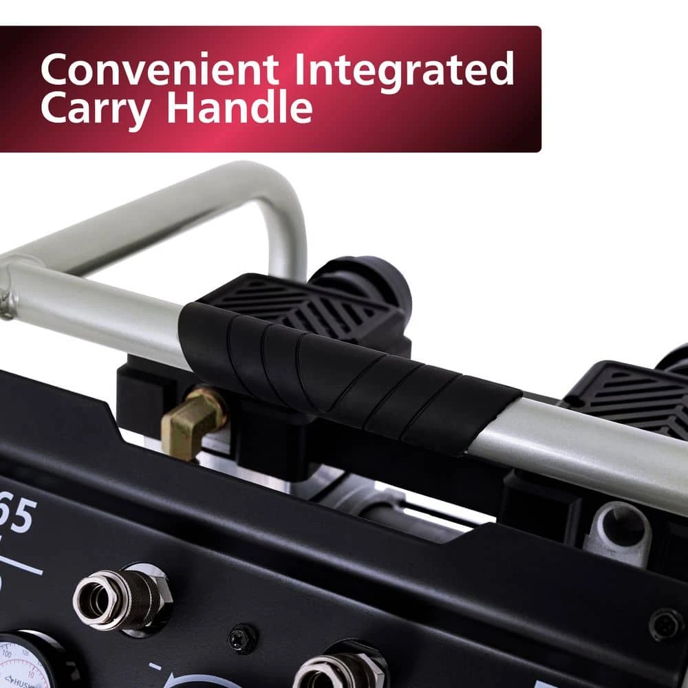 Husky 27 Gal.165 PSI Vertical Electric Oil-Free Quiet Auto/Workshop Air Compressor With Dual Gauges And 2-Quick Couplers 8 Husky 27 Gal.165 PSI Vertical Electric Oil-Free Quiet Auto/Workshop Air Compressor With Dual Gauges And 2-Quick Couplers - Image 8