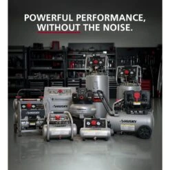 Husky 27 Gal.165 PSI Vertical Electric Oil-Free Quiet Auto/Workshop Air Compressor With Dual Gauges And 2-Quick Couplers 18 Husky 27 Gal.165 PSI Vertical Electric Oil-Free Quiet Auto/Workshop Air Compressor With Dual Gauges And 2-Quick Couplers -Husky Shop husky portable air compressors 3332741 66 1000