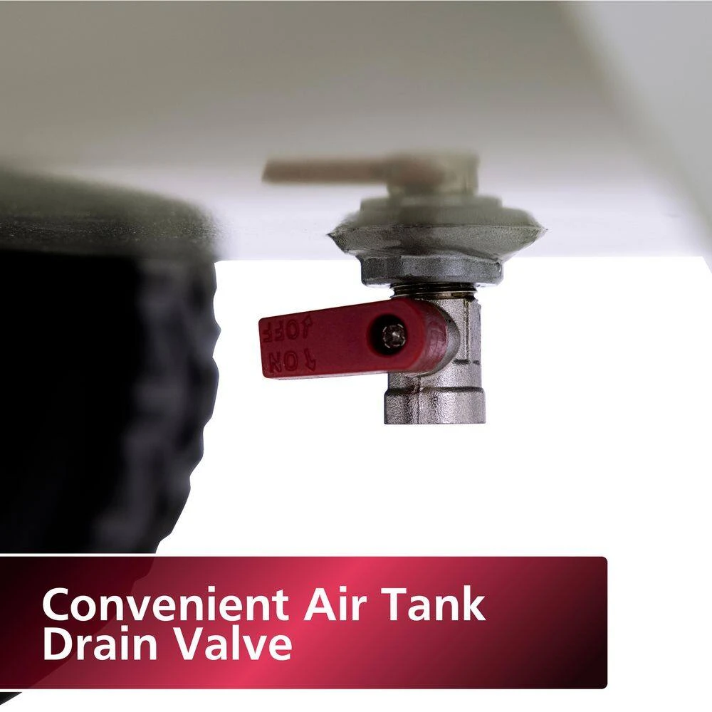 Husky 27 Gal.165 PSI Vertical Electric Oil-Free Quiet Auto/Workshop Air Compressor With Dual Gauges And 2-Quick Couplers 11 Husky 27 Gal.165 PSI Vertical Electric Oil-Free Quiet Auto/Workshop Air Compressor With Dual Gauges And 2-Quick Couplers - Image 11