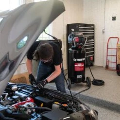 Husky 27 Gal. 200 PSI Oil Free Portable Vertical Electric Air Compressor -Husky Shop husky portable air compressors c271h 31 1000