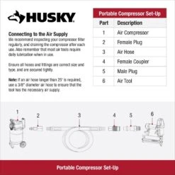 Husky 30 Gal. 175 PSI Oil Lubed Belt Drive Portable Vertical Electric Air Compressor -Husky Shop husky portable air compressors c304h 40 1000
