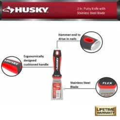 Husky 2 In. Putty Knife With Flexible Stainless Steel Blade -Husky Shop husky putty knives 90978 77 1000