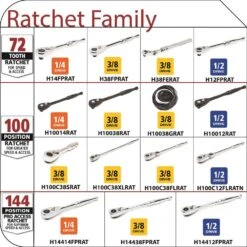 Husky 144-Position Ratchet Set With EVA Tray (3-Piece) -Husky Shop husky ratchet sets h144rat3pc 1d 1000