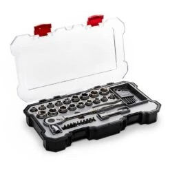 Husky 3/8 In. Drive Ratchet And Socket Set In Build-Out Case (45-Piece) -Husky Shop husky ratchet socket sets h3d45buildsws a0 1000
