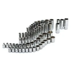 Husky 3/8 In. Drive SAE And Metric Socket And Bit Set With Ratchet And Rails (59-Piece) -Husky Shop husky ratchet socket sets h3d59pcmssrr 1d 1000